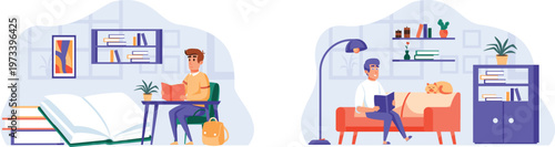 Balancing study and relaxation in cozy indoor settings