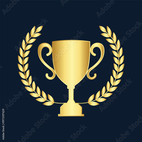 Golden Trophy with Laurel Wreath