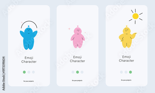 Mental health character set with emotions and feelings, abstract people for therapy apps, UI design and social media content