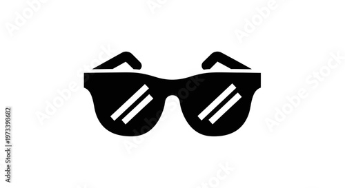 Black Sunglasses with White Reflections.