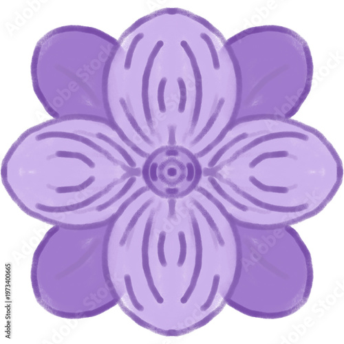 purple flower on white background