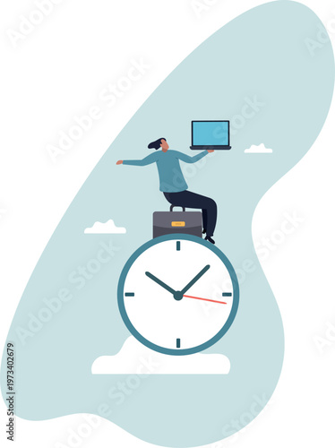 After hours worker, working late overtime or career that work in different time.human life and situation.