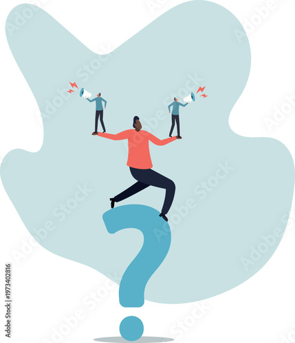 Dilemma or moral conflict, disagreement or argument for business direction, decision problem or question,human life and situation.