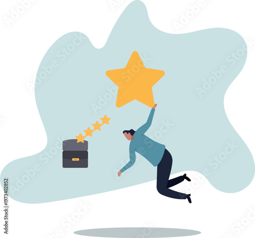 User experience, customer feedback stars rating or business and investment rating .human life and situation.