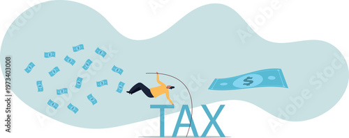 Overcome tax problem, expert advice for taxation or financial challenge.human life and situation.