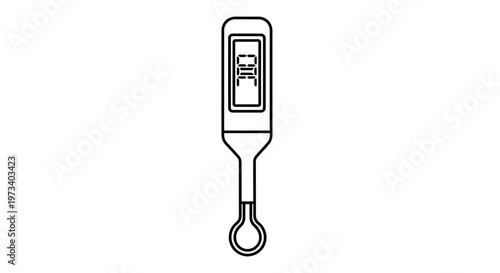 Digital Thermometer Icon, Temperature Measurement Tool, Health and Science Symbol