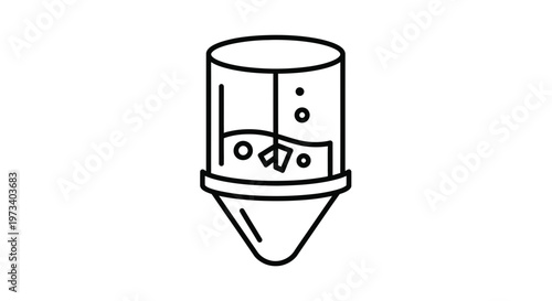 Fermentation Airlock Bubbling in Jar, Home Brewing Equipment Icon