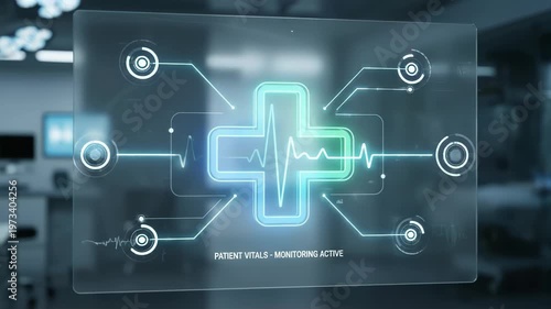 Monitoring patient vitals in a medical facility with active heart rate display and health information dashboard
