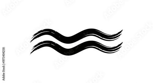 Black wavy lines graphic design element.