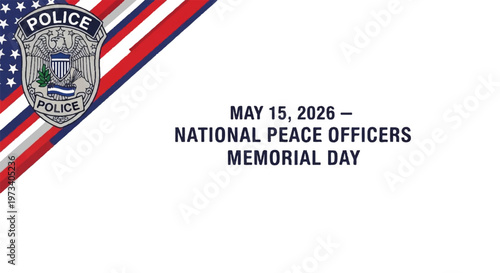 Police Memorial Day, National Peace Officers, Law Enforcement Tribute, Vector Graphic