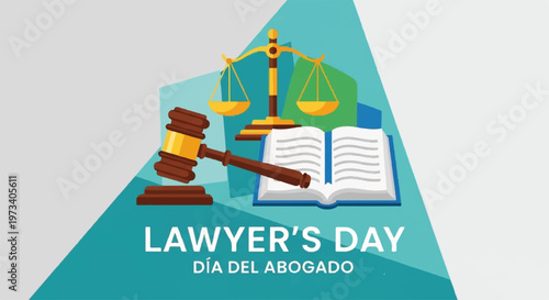 Lawyer's Day, legal icons, law symbols, judicial illustrations, lawyer celebration