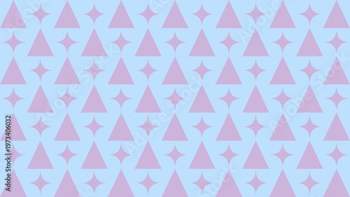 Geometric Pattern: A minimalist geometric pattern featuring alternating triangles and star shapes, creating a visually balanced and modern design with complementary colors.