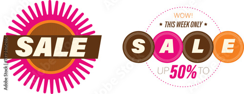 Eye-catching sale banners advertising significant discounts this week only