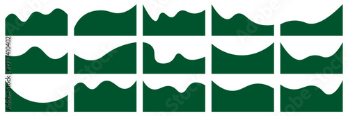 Collection of dividers shape templates. Modern separator header for website and app. Curve lines, wave collection of abstract design element for top and bottom page web site.