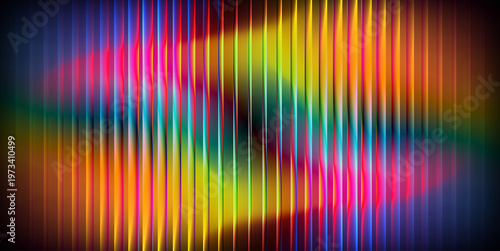 Abstract colorful geometric dynamic modern background. Futuristic glass texture, fractal ripple pattern, riddle glass effect across neon gradient