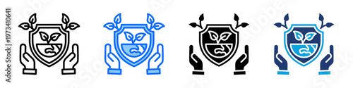 Environmental Protection Icon Set Multi Style Vector Illustration