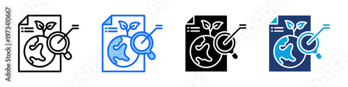 Environmental Analysis Icon Set Multi Style Vector Illustration