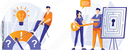 Brainstorming and unlocking creative solutions with teamwork and innovation