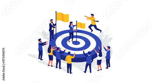 A diverse team successfully reaching common business goals and objectives.