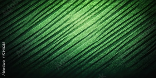 tranquil abstract green surface with diagonal ridges and grainy texture, shadowed lines creating rhythmic depth and calming mood
