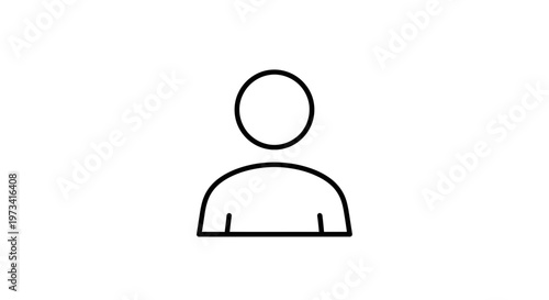 Simple Human Icon Silhouette, User Profile Symbol, Anonymous Person Outline
