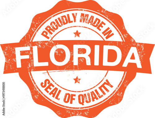 Proudly Made in Florida Vector Rubber Stamp