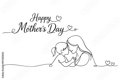Happy mother's day sketch a heartwarming illustration of maternal love and connection