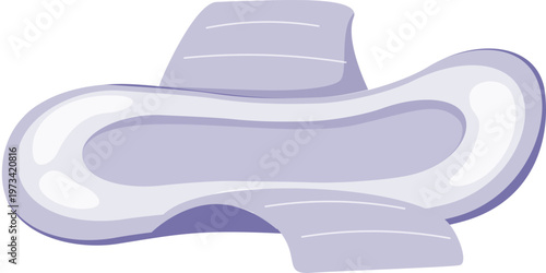 A stylized illustration of a cowboy hat with a wide brim and smooth contours