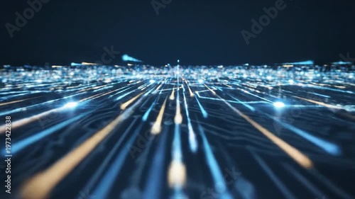 Wallpaper Mural Abstract close-up of a glowing blue circuit board with intricate pathways and bright lights technology Torontodigital.ca