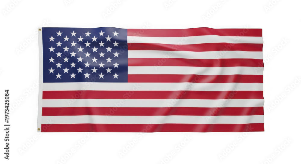 Obraz premium Waving american flag isolated on transparent background