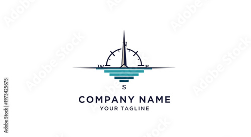 Company logo template with sailboat design.