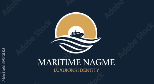 Maritime Nagme Luxurious Identity Brand Logo.