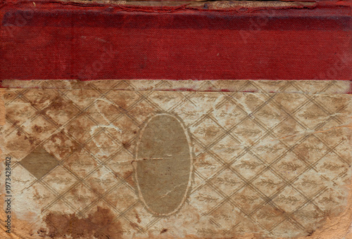 Vintage background of old book cover torn paper texture