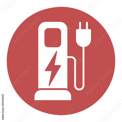 EV charging station outline vector icon