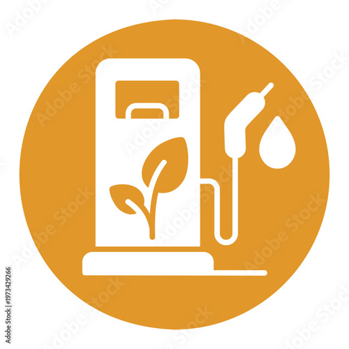 Biofuel filling station outline vector icon