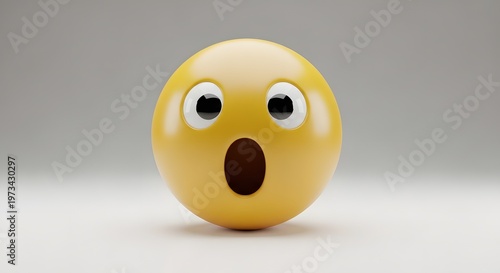 Surprised Emoji Face with Wide Open Mouth and Big Eyes.