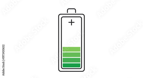 Battery icon with green levels.