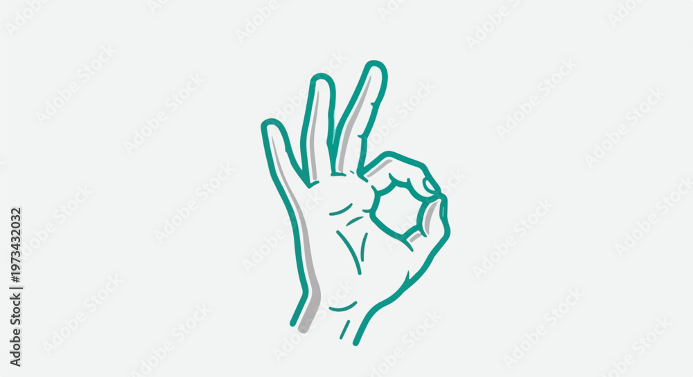 Fototapeta premium A stylized hand forms an 