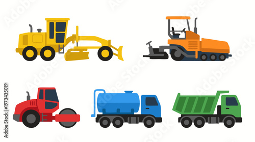 set of construction equipment