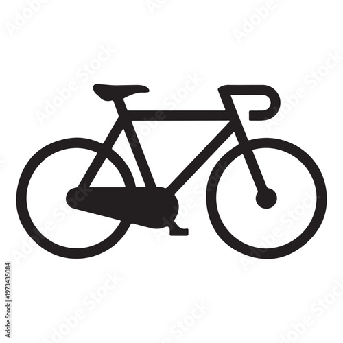 Classic bicycle silhouette vector illustration, ideal for sports, recreation, and eco-friendly transportation concepts.