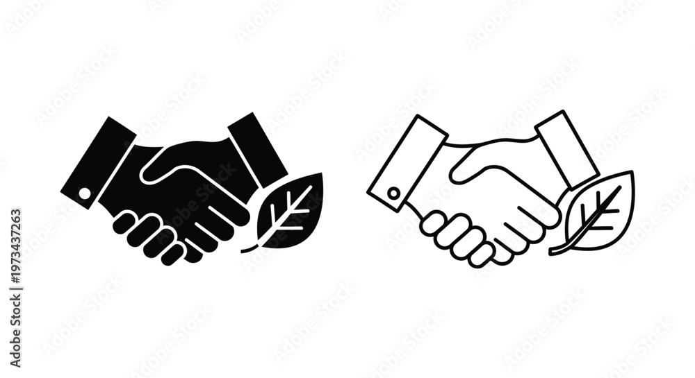 Fototapeta premium Partnership for Sustainable Growth and Eco-Friendly Practices Vector