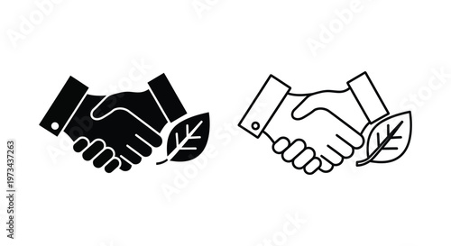 Partnership for Sustainable Growth and Eco-Friendly Practices Vector