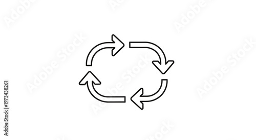 Circular Arrows Icon: Refresh, Recycle, Repeat, Loop, Cycle, Rotation, Flow