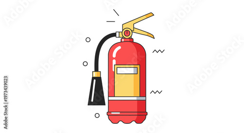 Red fire extinguisher isolated on white background, safety equipment, emergency preparedness