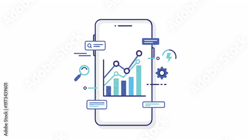 Smartphone with infographic on screen 1.