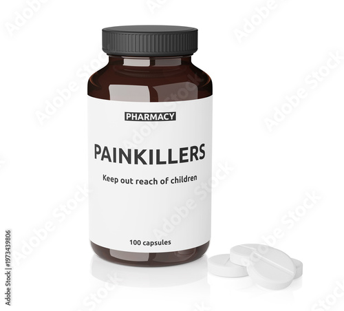medical bottle of painkillers