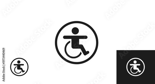 Wheelchair Accessibility Sign Vector Icon Simple Universal Disability Access Symbol Graphic