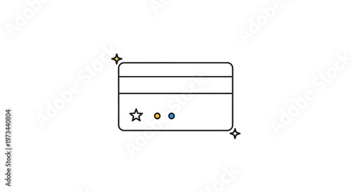 Minimalist Credit Card Line Icon Vector Payment and Loyalty Banking Symbol
