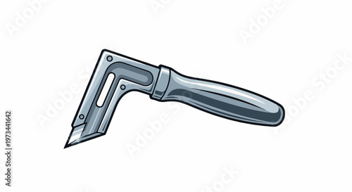 A silver utility knife with a sharp blade and ergonomic handle