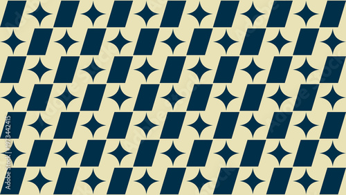 Geometric Pattern with blue and cream color: a simple graphic with pattern design and a combination of blue and cream color background 